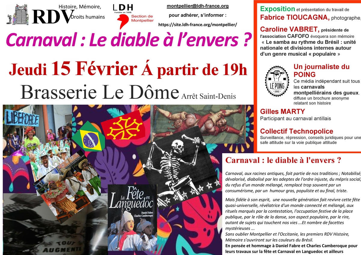 RDV Histoire, mémoire & droits humains "Carnaval : le diable à l'envers ?"