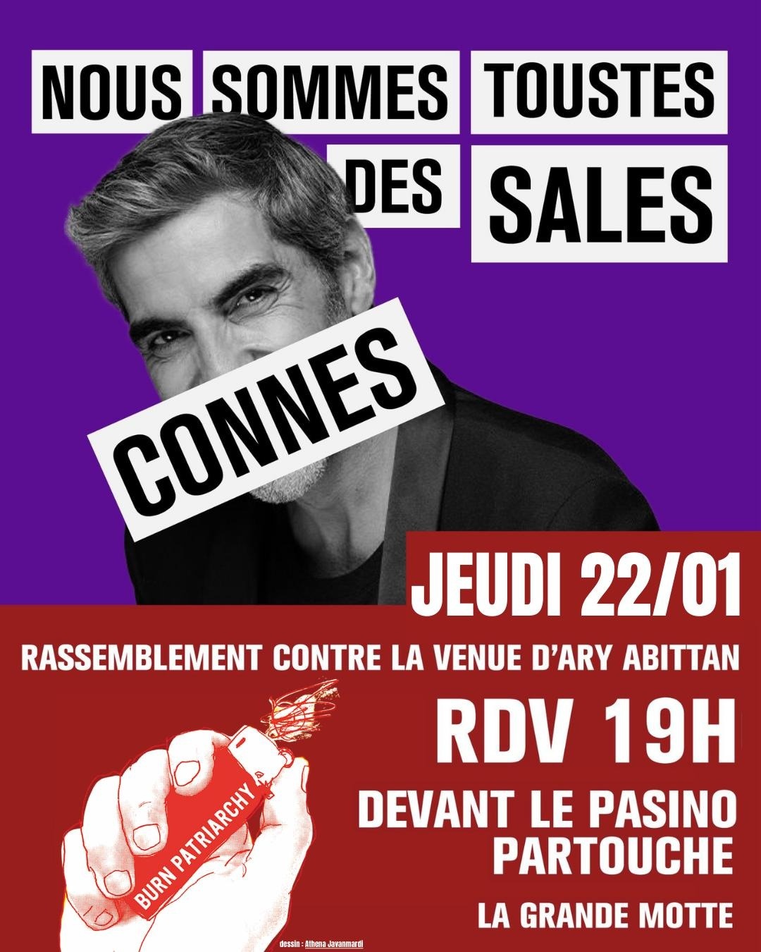[2026-01-22] Rassemblement contre la venue d'Ary Abittan à la Grande Motte @ Pasino Partouche (La Grande-Motte)