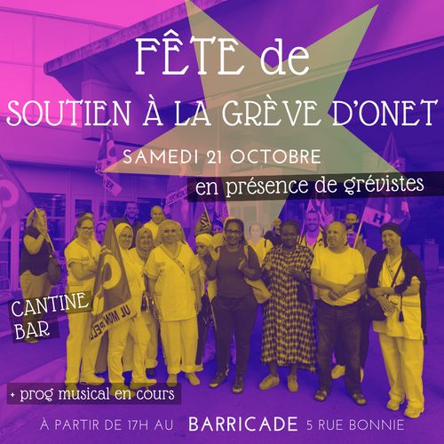 fête de soutien à la grève d'ONET