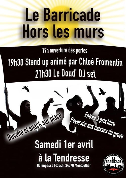 Soirée de soutien à la grève – Stand up Dj set Le doud