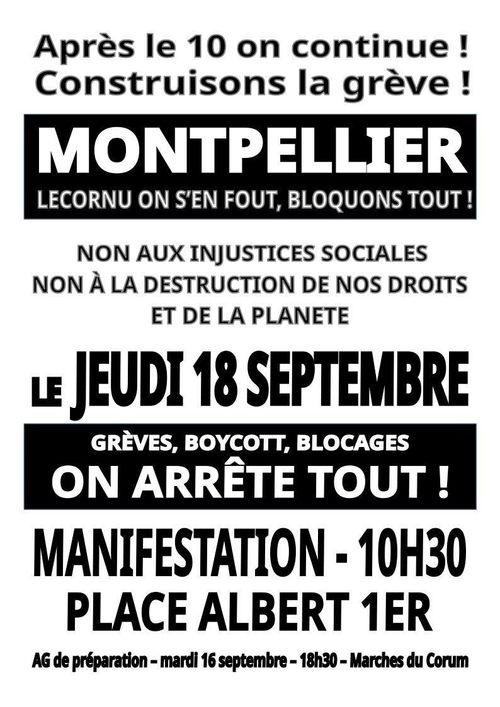 Bloquons tout - Assemblée Générale pour organiser la suite du mouvement