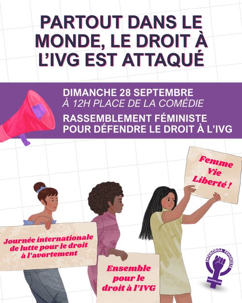 Rassemblement féministe pour défendre le droit à l'IVG