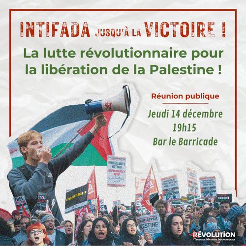 Réunion publique: la lutte révolutionnaire pour la libération de la Palestine.