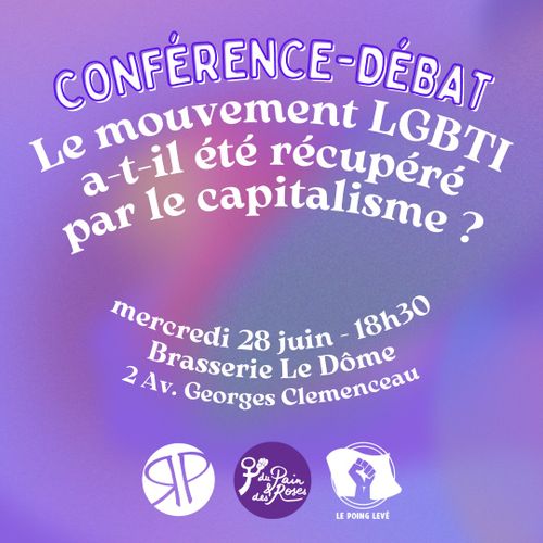 CONFÉRENCE DÉBAT: le mouvement LGBTI  a t il été récupéré par le capitalisme ?