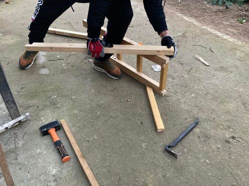 Bricolage collectif  au square du Père Bonnet