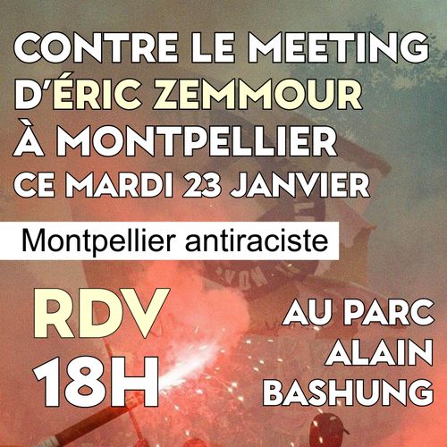 Rassemblement contre le meeting d'Éric Zemmour à MontpellierPa