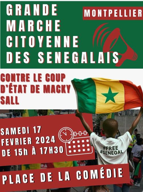 Grande marche citoyenne des sénégalais·es de Montpellier contre le coup d'État au Sénégal