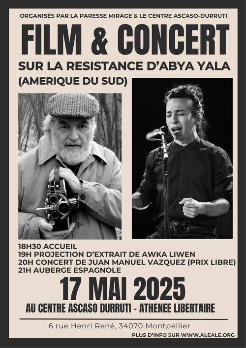 Film & Concert sur la résistance d'abya yala (Amérique du Sud)