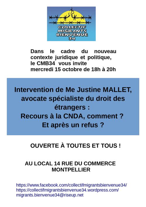 Intervention de Me Justine MALLET, avocate spécialiste du droit des étrangers, sur la CNDA : Recours à la CNDA, comment ? Et après un refus?