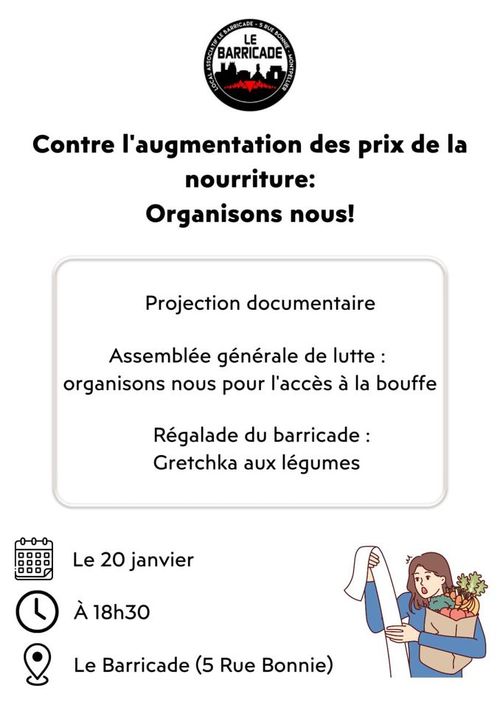 Assemblée générale de lutte : Organisons-nous pour l'accès à la bouffe ! 