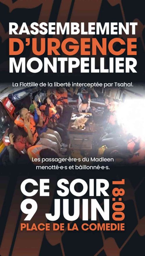 ⛵Rassemblement de soutien à la Flotille de la Liberté - Place de la Comédie - Montpellier