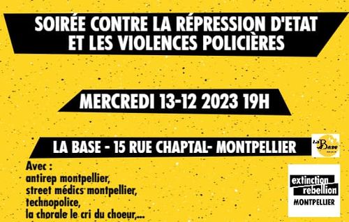  Soirée contre la répression d'Etat et les violences policières 