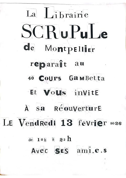 Réouverture/inauguration Librairie SCRUPULE