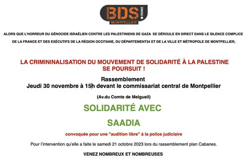 Rassemblement en soutien à Saadia