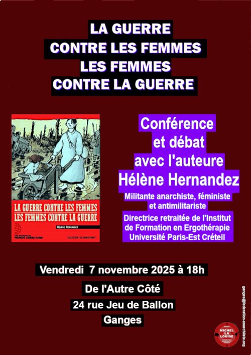 "La guerre contre les femmes, les femmes contre la guerre" Conférence-débat avec l'auteure Hélène Hernandez