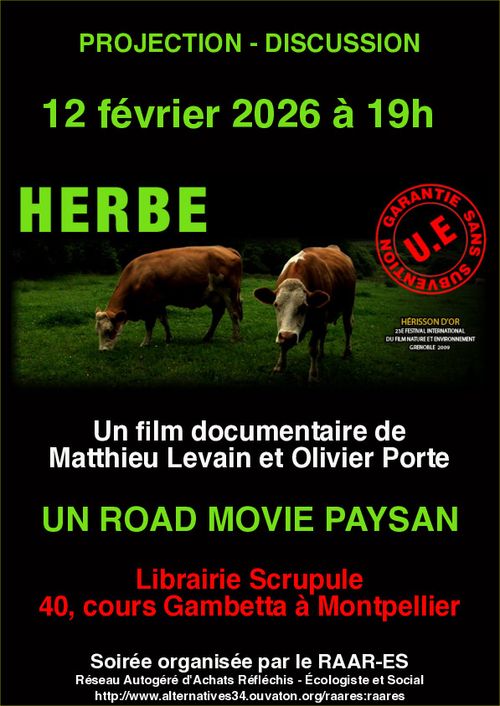 Projection du documentaire "Herbe" et réunion du groupement d'achat RAAR-ES
