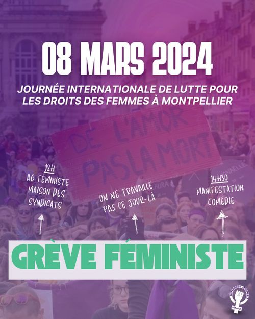 Manifestation pour les droits des femmes et la grève féministe