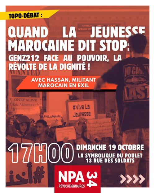 Quand la jeunesse marocaine dit stop - Réunion débat du NPA-Révolutionnaire