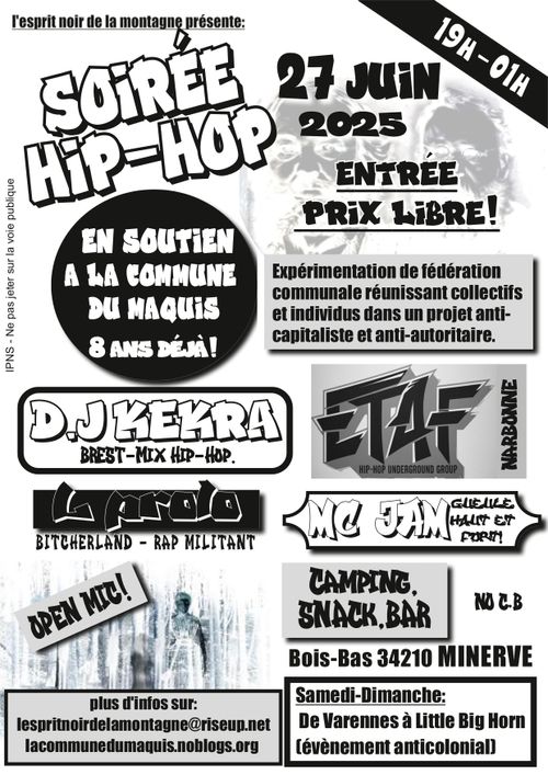 Soirée de soutien Hip-Hop à la Commune du Maquis