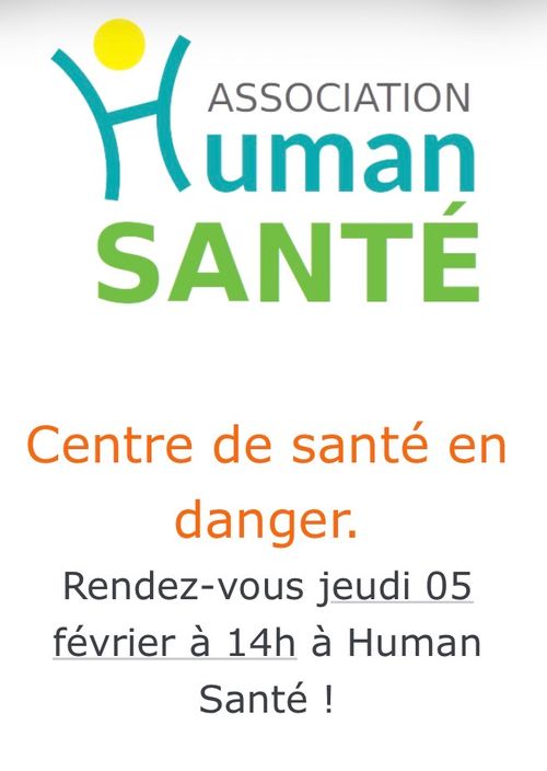 Rassemblement de soutien au centre de santé communautaire Human Santé  rue Raoux